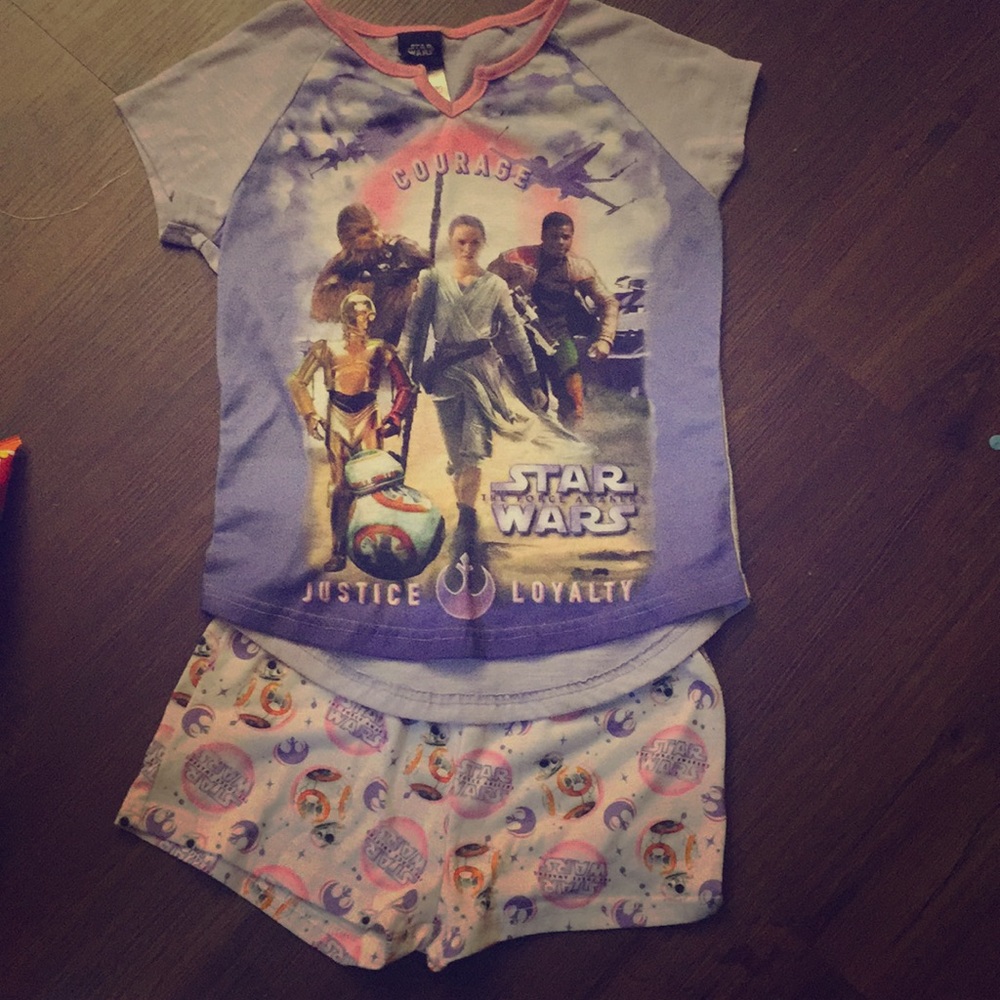 Star wars girls size m pajama set